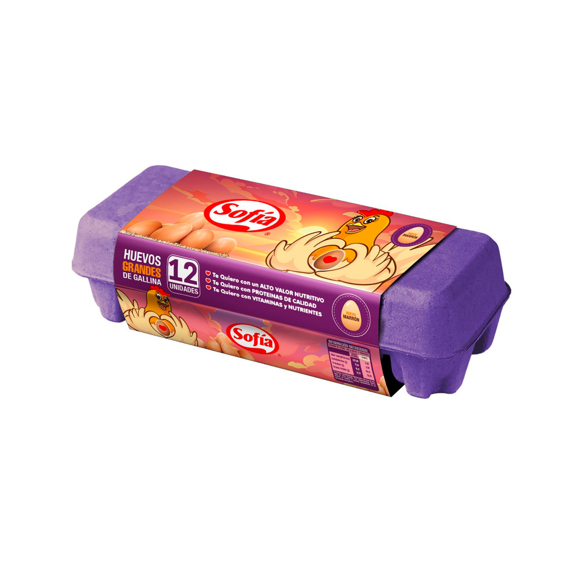 P.u huevo marron estuche x12 mediano sofia | Complementos Sofía al Paso