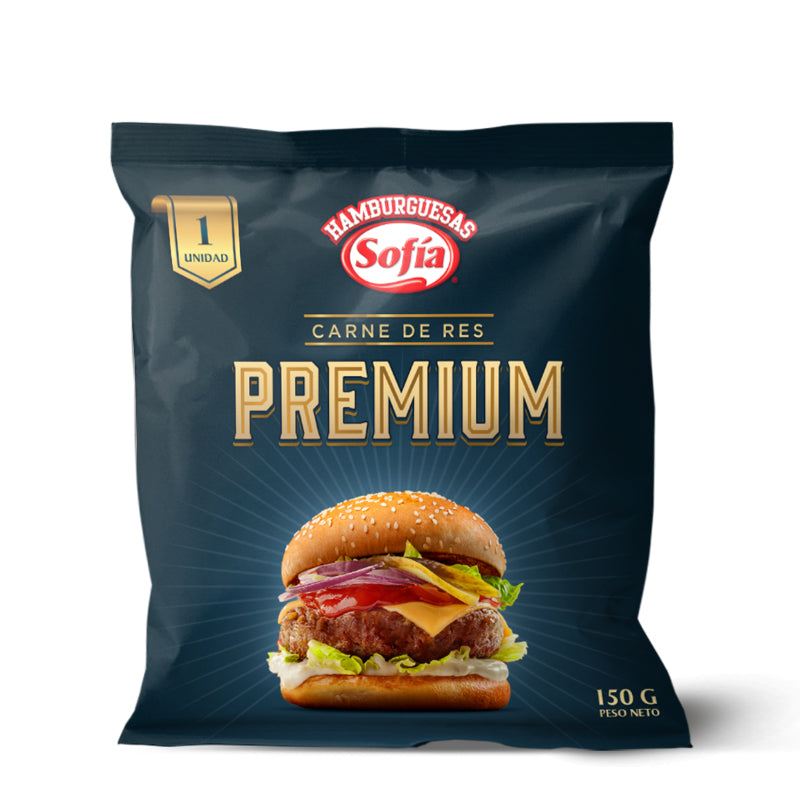 Hamburguesa premium de res (1x150 grs) | Congelados Sofía al Paso