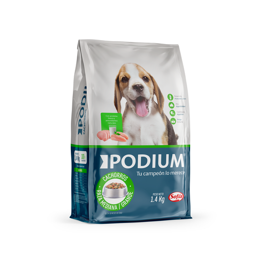 Cachorros raza mediana grande podium 1.4 kg | Mascotas Sofía al Paso