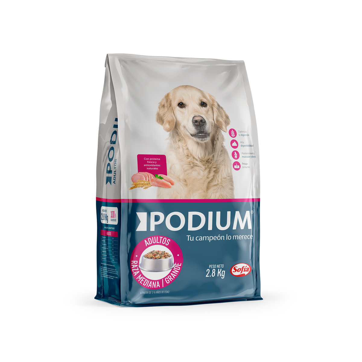 Adultos raza mediana grande podium 2.8 kg | Mascotas Sofía al Paso