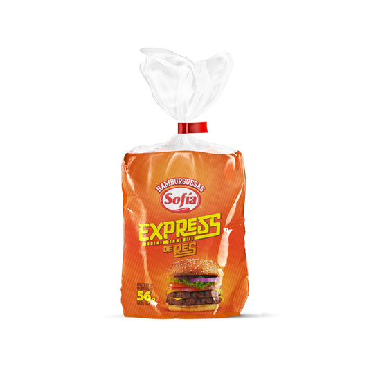 Hamburguesas de res express (12 x 56 grs) | Congelados Sofía al Paso
