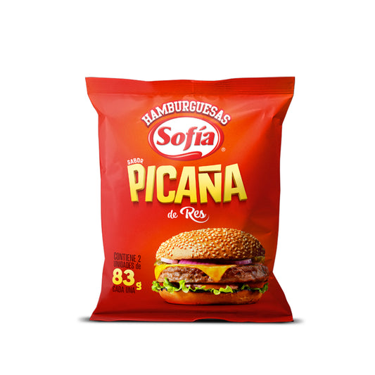 Hamburguesas de res picaña (2 x 83 grs) | Congelados Sofía al Paso