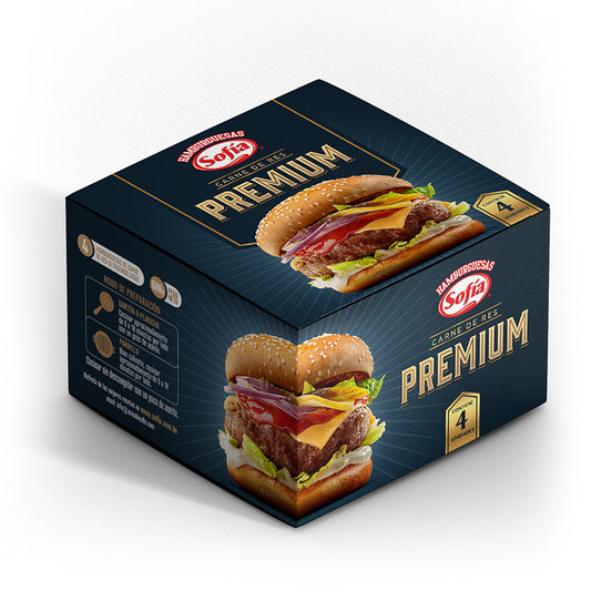 Hamburguesa premium de res (4x150) | Congelados Sofía al Paso