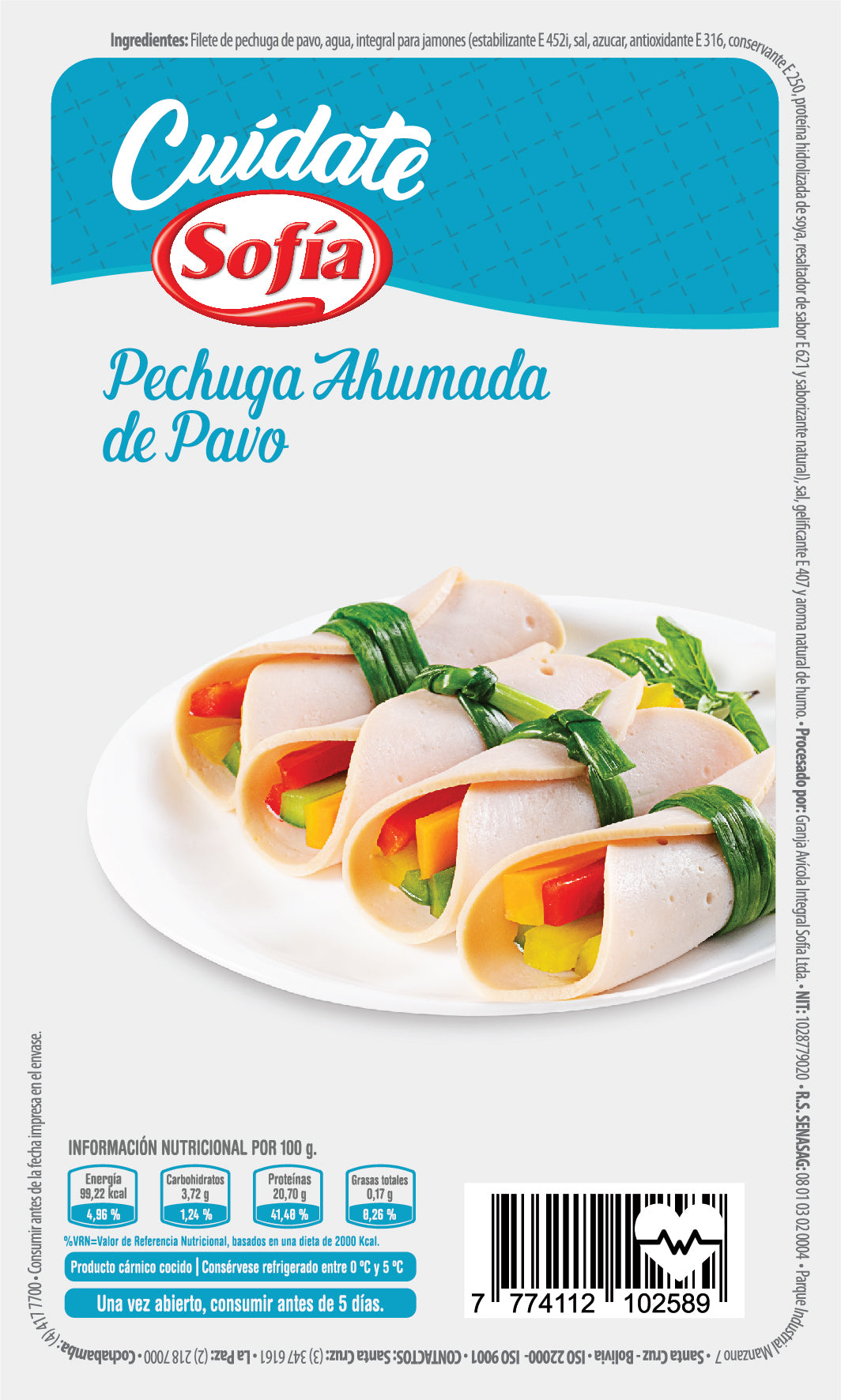 Pechuga ahumada de pavo al vacio 200 grs | Refrigerados Sofía al Paso